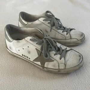 Golden Goose Gray Super Star Leather Trainers 7